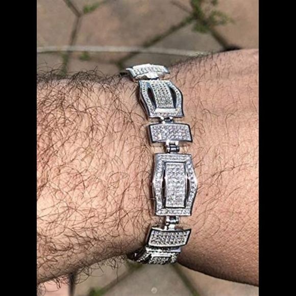 Solid 925 Sterling Silver Men's Custom Link Bracelet Handmade 8.5"
